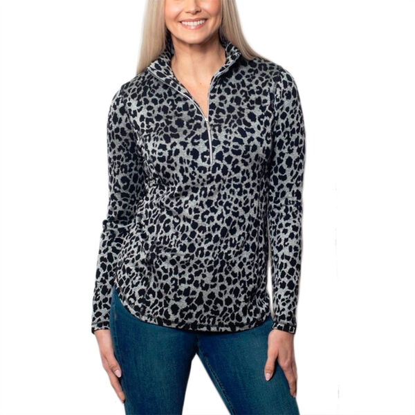 Sno Skins Animal Jacquard Zip Neck Womens
